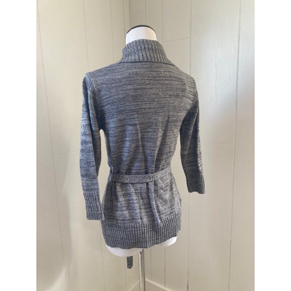 IZ Byer Grey Cardigan With Waist Tie, Size M - Picture 3 of 7